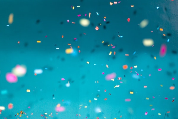 People celebrating with confetti