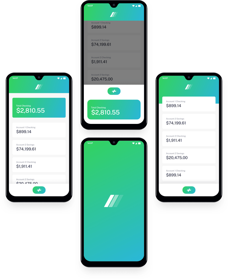 Mockups of Digitalbank mobile app